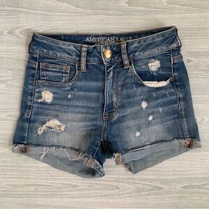 American Eagle Hi-Rise Shortie Cutoff Jean Shorts